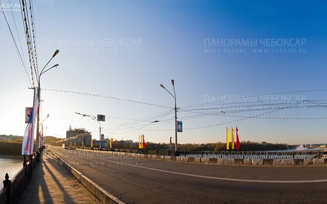 Фотография залива и Московского Моста в городе Чебоксары