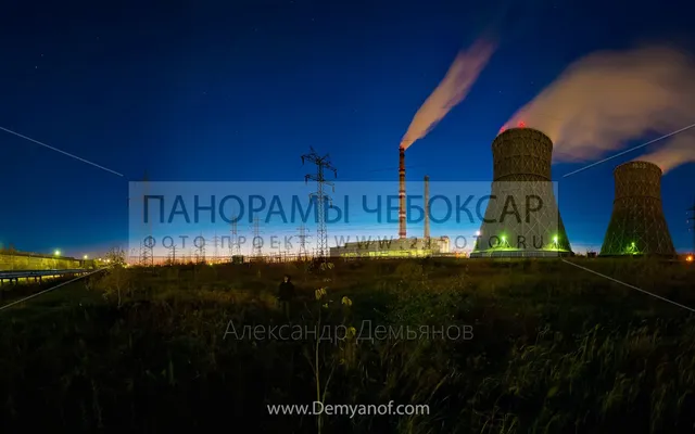 фото Чебоксарской ТЭЦ-2 ночью