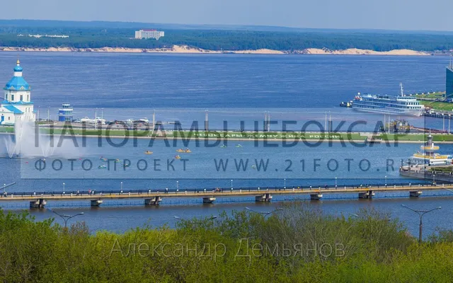 146 мегапиксельная панорама Чебоксарского залива