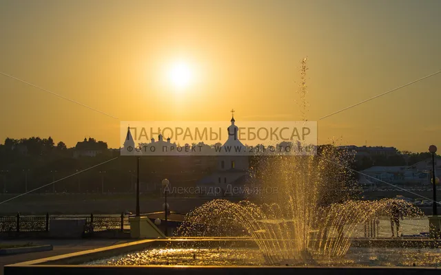 Закат на речном порту