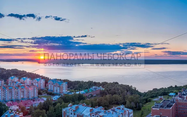 Закат в новый районах на Волге