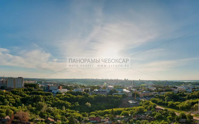 Центр города Чебоксары перед закатом