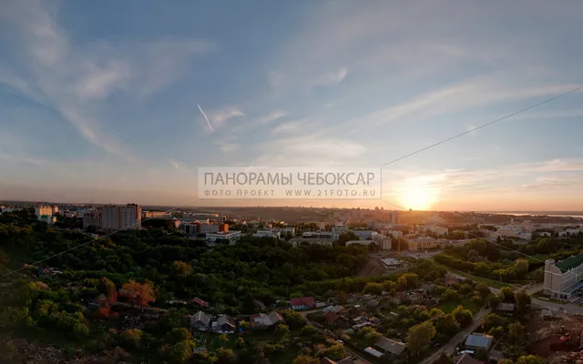 Центр города Чебоксары закат