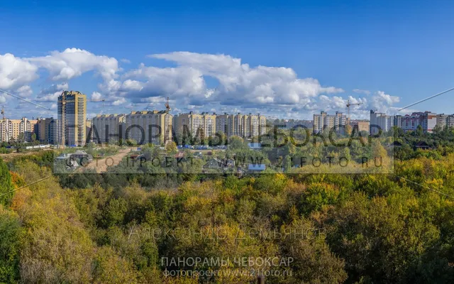 Вид с 5 этажа Альфа центра на восток (Гигапиксельные фотографии Чебоксар)