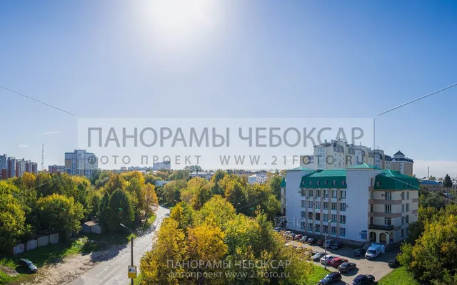 Вид с 5 этажа Альфа центра на ЮГ (Гигапиксельные фотографии Чебоксар)