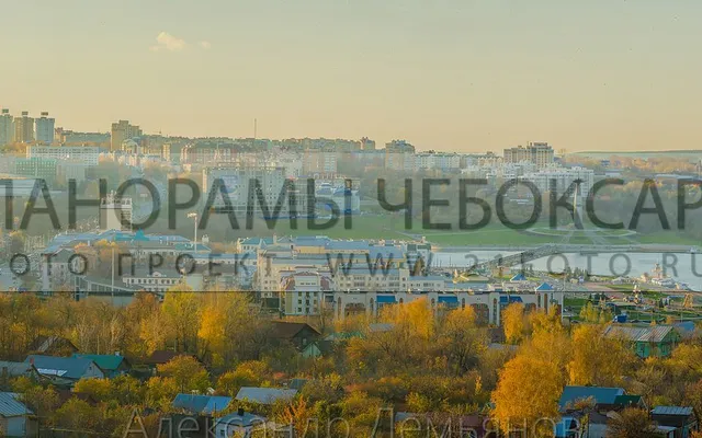 157 мегапиксел — Осенняя панорама Чебоксарского залива