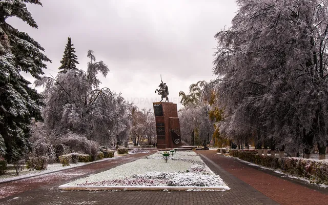 Памятник Чапаеву в Чебоксарах. Зима 2014