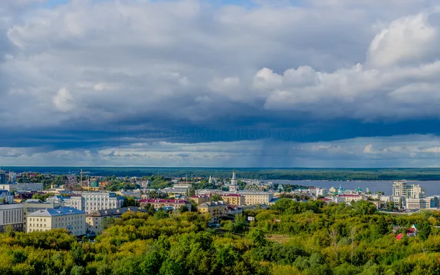 Центр города Чебоксары летом Дожди в заволжье 2019