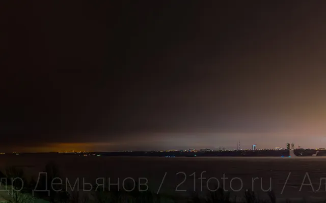 Вид на Волгу с набережной Чебоксары зимой 2020