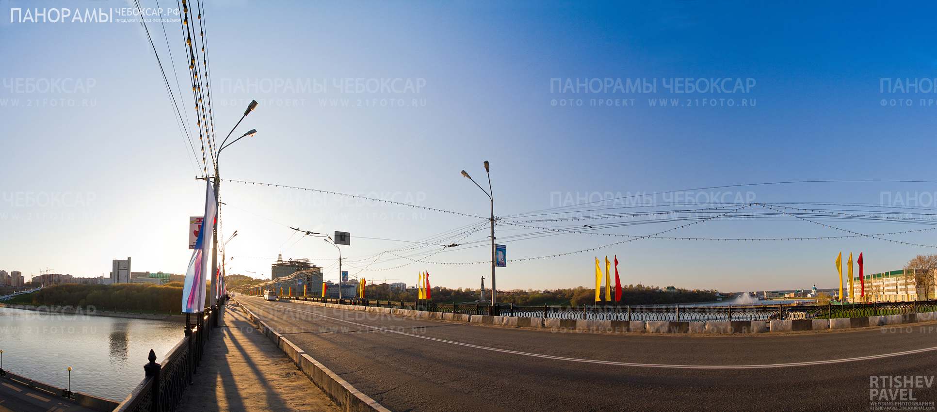 Фотография залива и Московского Моста в городе Чебоксары