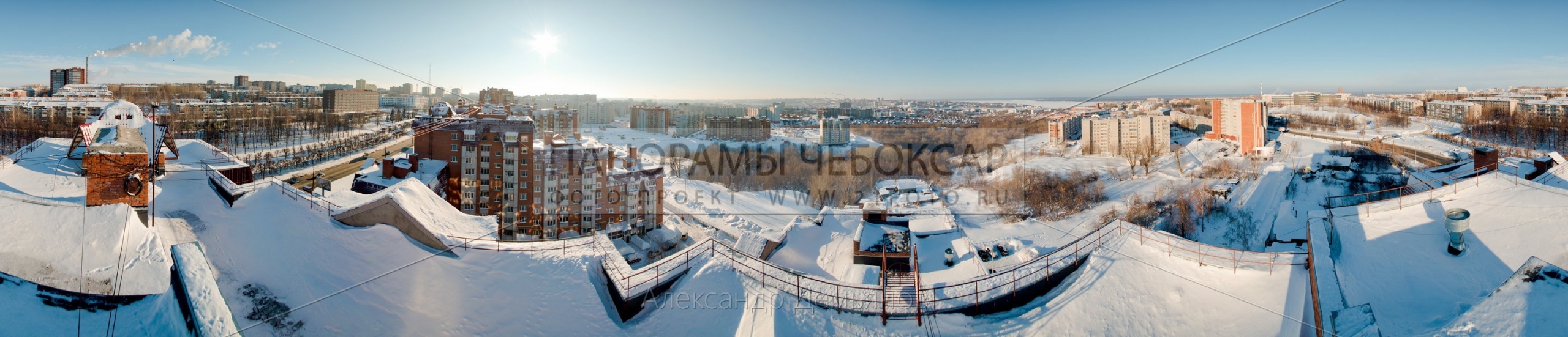 Фотография вида на центр зимних Чебоксар с улицы Гагарина (гигапиксельные фотографии города Чебоксары)