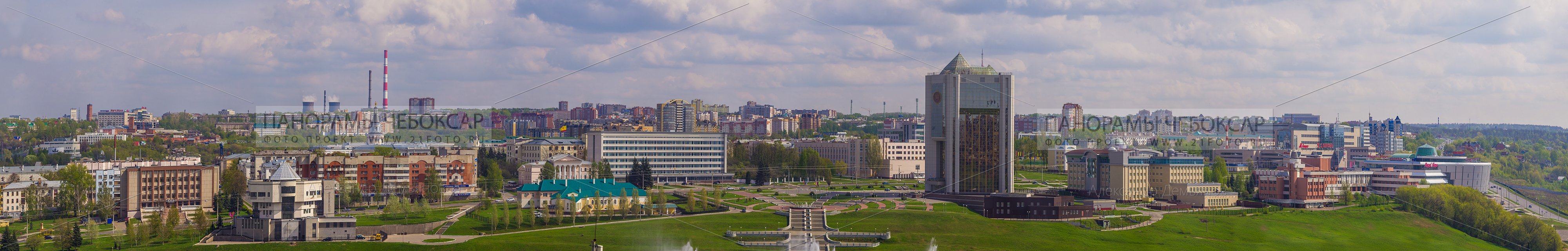 144 мегапиксел — Фото центра города Чебоксары летом  (гигапиксельные фотографии города Чебоксары)