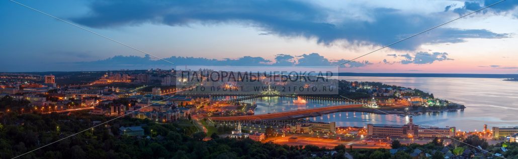 Закат в центре города Чебоксары