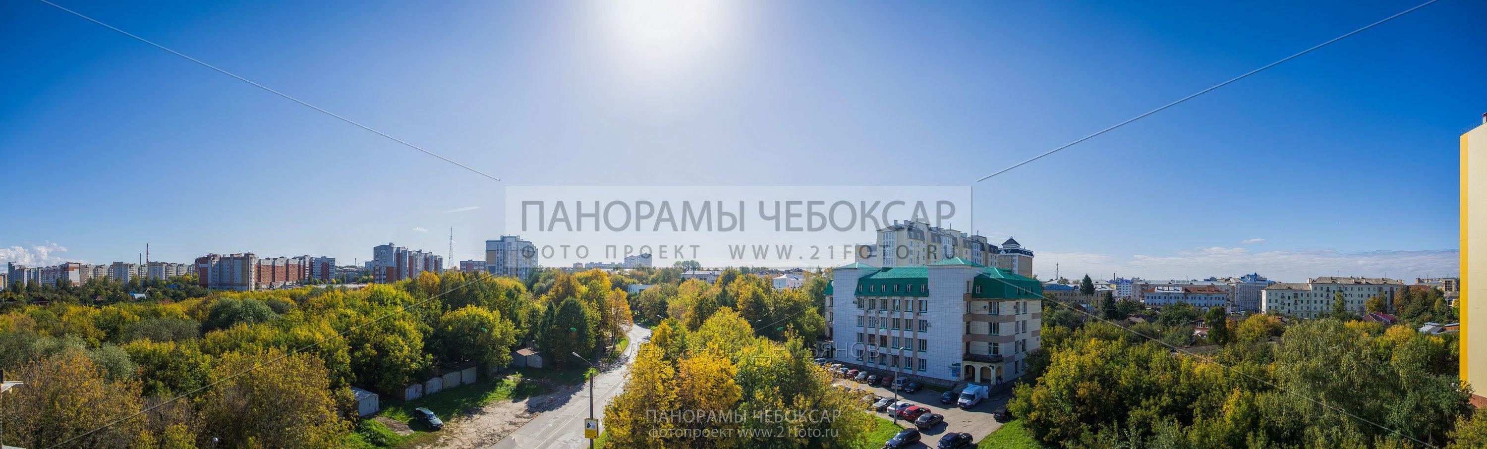 Вид с 5 этажа Альфа центра на ЮГ (Гигапиксельные фотографии Чебоксар)